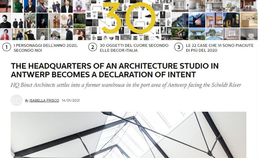 HQ Binst Architects on Elle Decor Italia/best of